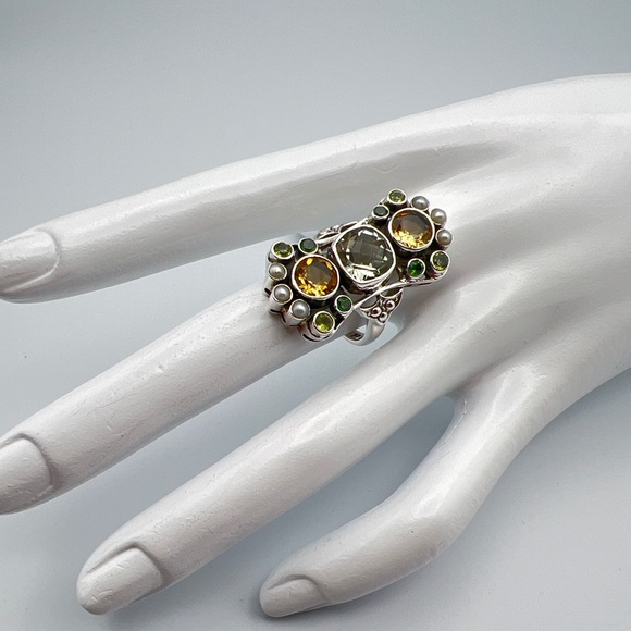 🌟NICKY BUTLER One Of A Kind 925 Sterling Silver Prasiolite Citrine Ring … - Picture 6 of 12